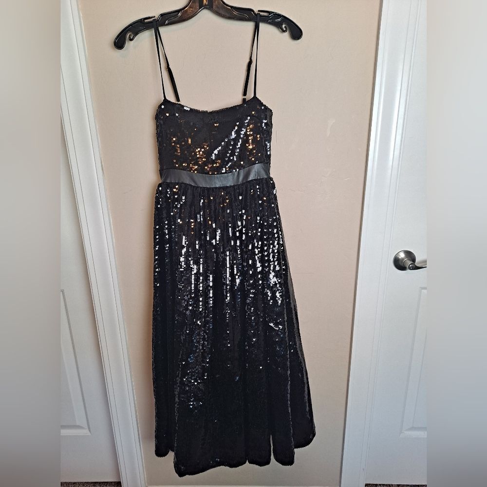 Weworewhat Sequins Midi Dress NWOT Size 2 Black